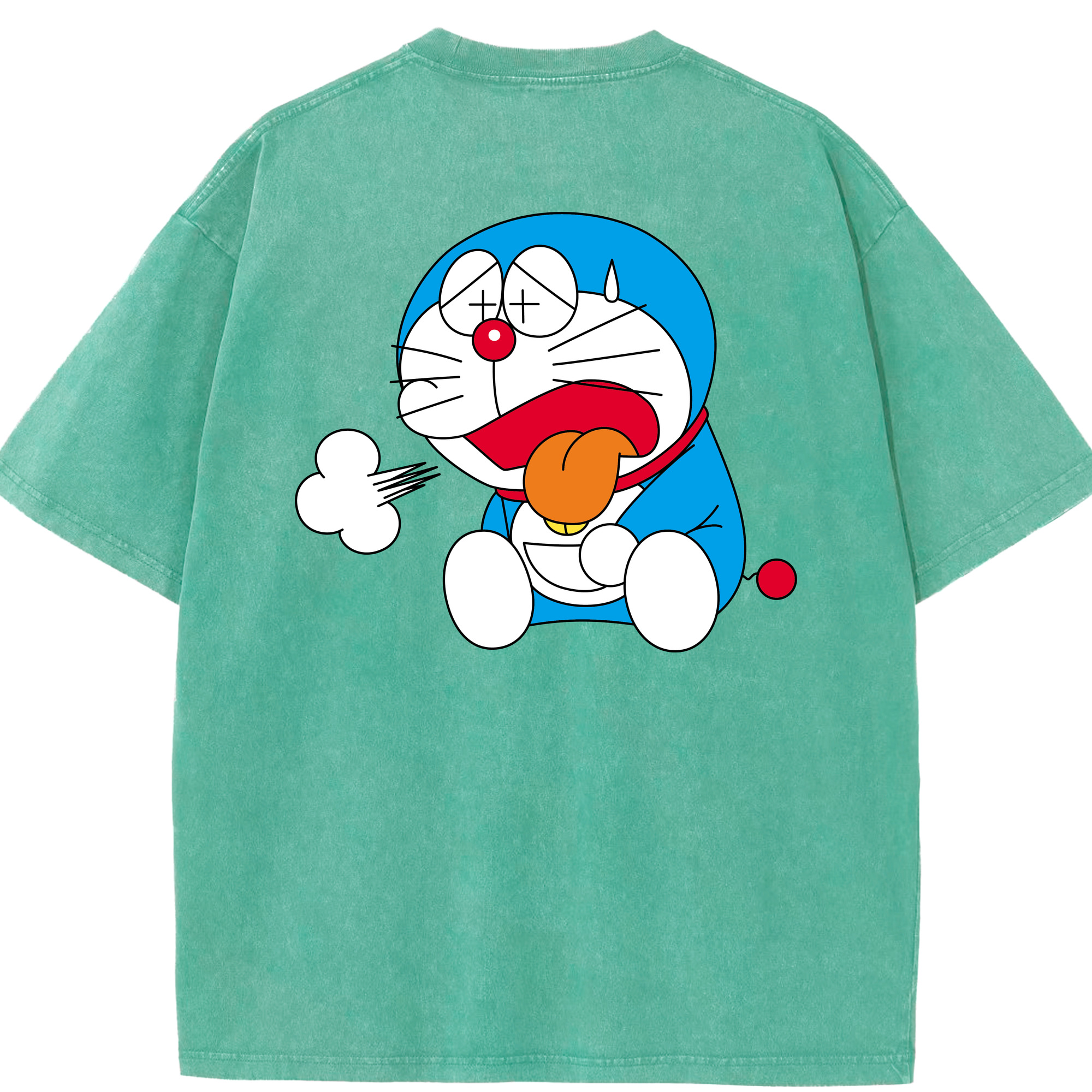 （画像用） ドラえもん Doraemon 綿100% ヴィンテージ風 半袖Tシャツ（背面プリント）